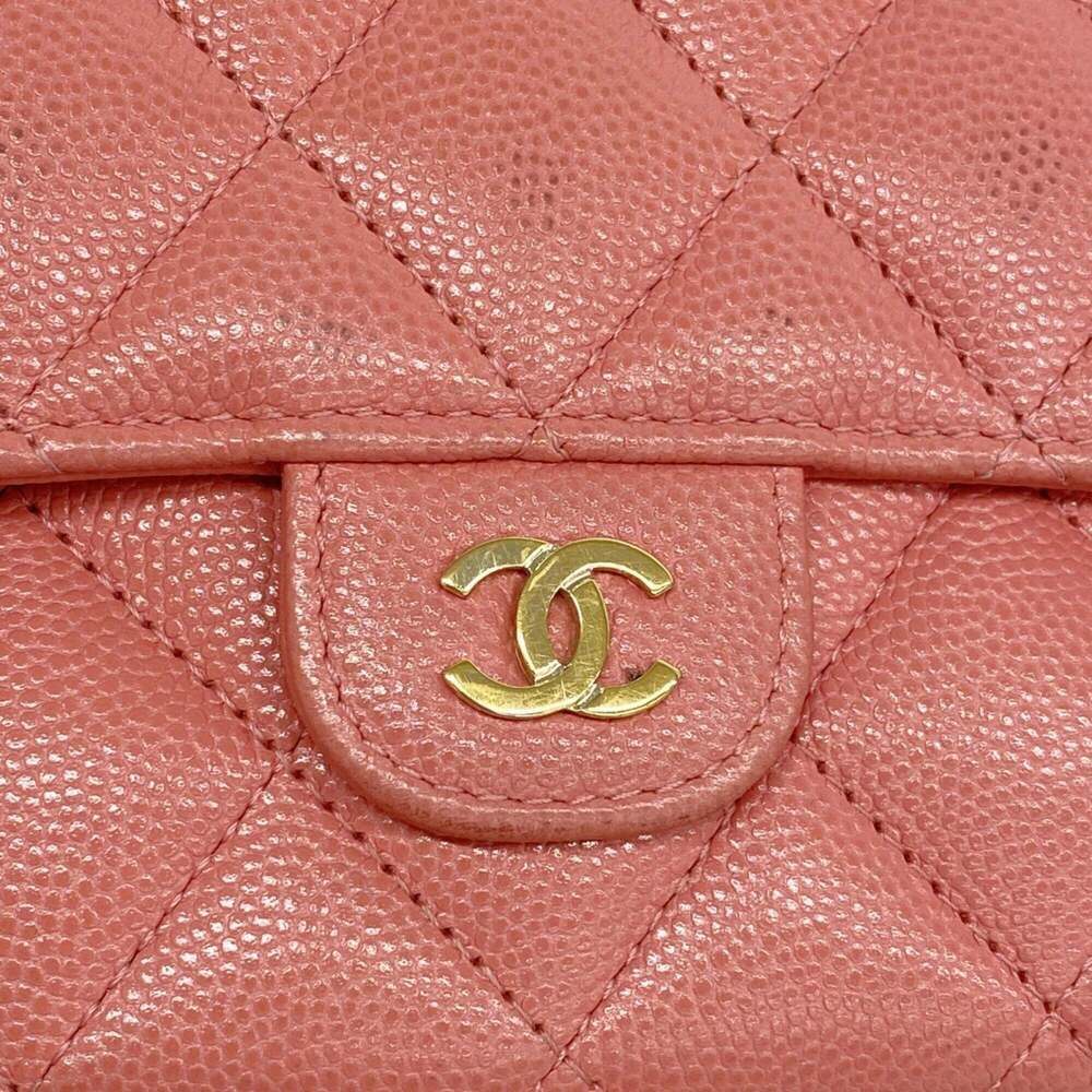 Chanel long wallet, Matelassé caviar leather, pink, women's. - Picture 7 of 9